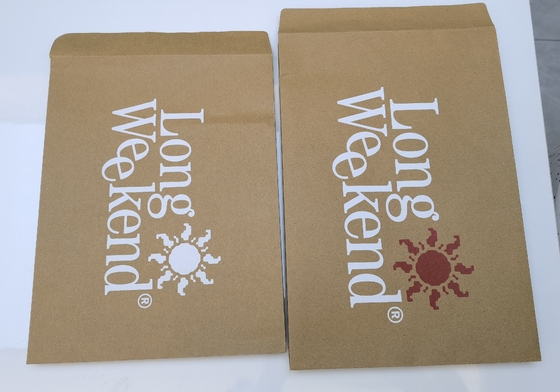 Eco Friendly Kraft Paper Bags , Recycable Brown Paper Envelopes 2 PMS Silk Screen