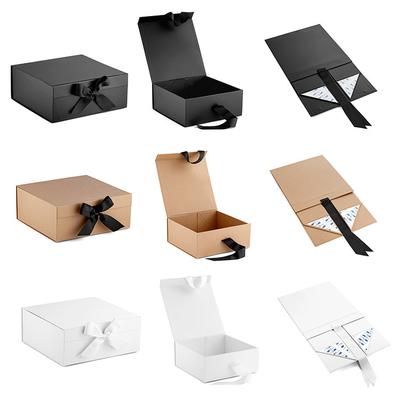 Caja rígida negra que empaqueta, impresión ULTRAVIOLETA auta-adhesivo plegable de la compensación PMS de la caja de papel